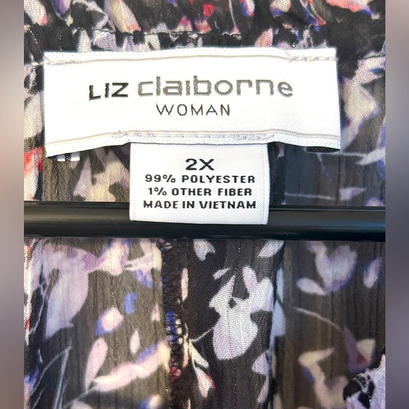 Liz Claiborne sheer blouse, size 2X - Picture 2 of 6